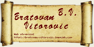 Bratovan Vitorović vizit kartica